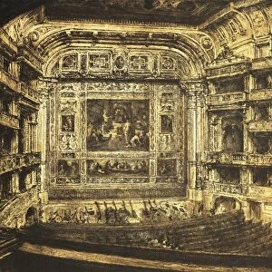 Austria, Vienna, Interior of the Wiener Staatsoper (Vienna State Opera), engraving