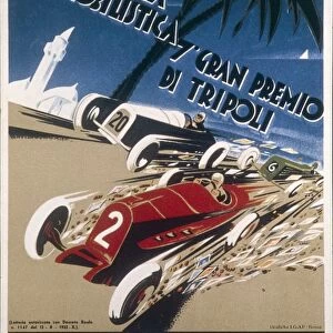 Automobile lottery, Seventh Tripoli Grand Prix, May 7, 1933, poster