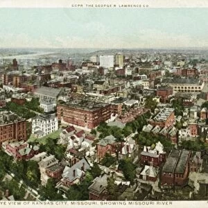 Bird s-Eye View of Kansas City Postcard. ca. 1905-1939, Bird s-Eye View of Kansas City Postcard