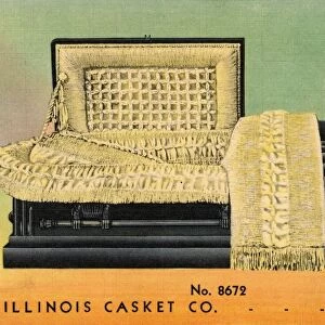 Black Casket. ca. 1936, No. 8672, ILLINOIS CASKET CO. ---CHICAGO, ILL