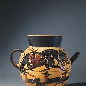 Black-figure pottery, dipper cup from Vulci, by Tityos Painter