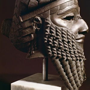Bronze head possibly of king Sargon, from Nineveh, Iraq