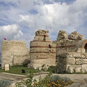 Bulgaria, Black Sea, Nessebar, ruins of city walls at St Stephens church