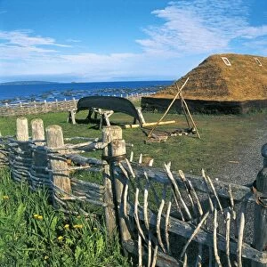 Canada, Newfoundland, Terranova Island, Newfoundland and Labrador, L Anse aux Meadows National Historic Site, Reconstruction of Viking houses