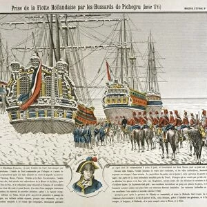 Capture of the Dutch fleet, frozen in at Den Helder, by the French Hussars under