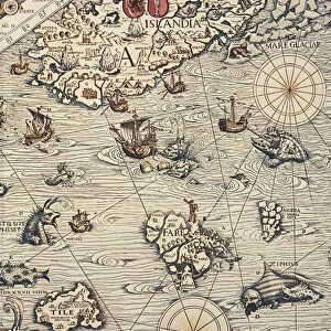 Carta Marina, Sea Map by Olaus Magnus, 1539