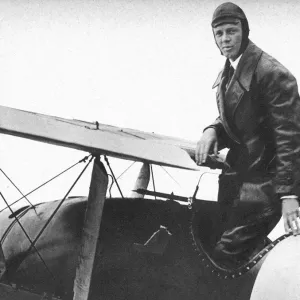 Charles Lindbergh (1902 - 1974) in plane