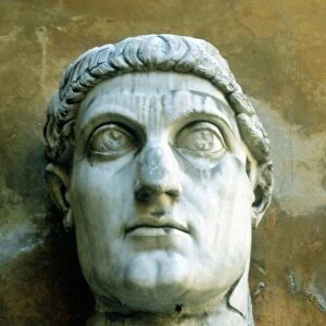 Constantine the Great (c 273-337) Roman Emperor from 306. Head from gigantic statue, now fragmented