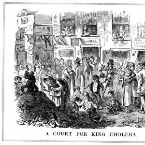 A Court for King Cholera typical of crowded, unsanitary conditions in London slums