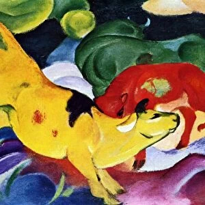 Cows, red, green, yellow: 1912 by Franz Marc (February 8, 1880 - March 4, 1916) was