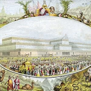 Crystal Palace, London, designed by Joseph Paxton: Queen Victoria arriving to open Great Exhibition