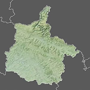 Departement of Ardennes, France, Relief Map
