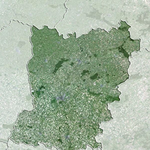 Departement of Mayenne, France, True Colour Satellite Image