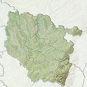 Departement of Meurthe-et-Moselle, France, Relief Map