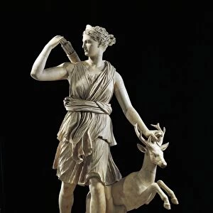 Diana of Versailles, marble statue of Artemis with deer