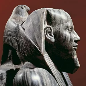 Diorite statue of pharaoh Khafre, from Giza, detail