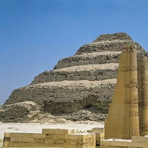 Egypt, Ancient Memphis, Necropolis of Saqqara, Step pyramid of Gioser and funerary complex