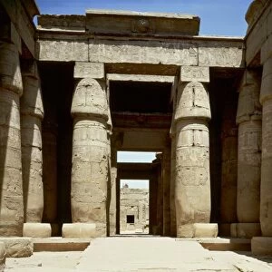 Egypt, Ancient Thebes, Luxor, Karnak, Temple of Khonsu, first courtyard and hypostyle hall