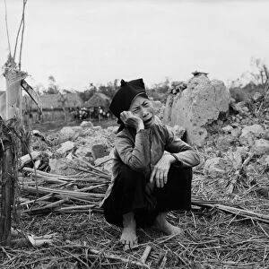 An elderly resident of phuc loc, a village near haiphong, weeping after the americans bombed it on april 16, 1972, north vietnam