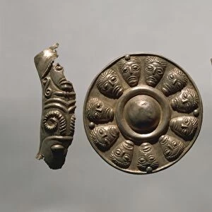 Embossed silver phaleras, ornamental disks used on horse gear, from Manerbio, Brescia province, Italy