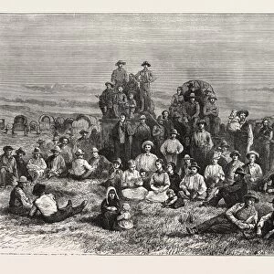 An Encampment of Mormon Converts in the Desert, North America, Us, Usa, 1870S Engraving