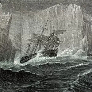 The Erebus and the Terror Among Icebergs. Sir John Franklin