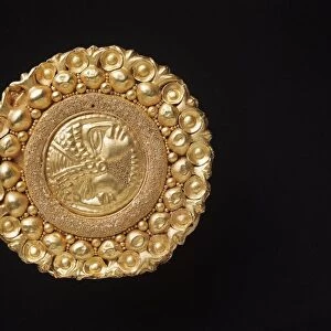 Etruscan civilization, Embossed gold clasp. From Spina, Ferrara Province