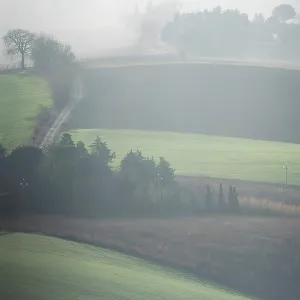 Countryside Print - Foggy Landscape in Macerata, Italy