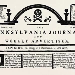 Facsimile of the Pennsylvania Journal on the Stamp Act. American Historical