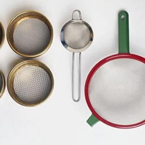 Food sieve, tea strainer, metal seed sieves and bowl