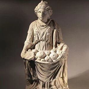 France, Alesia, Statue representing Mother goddess with fruits on her lap
