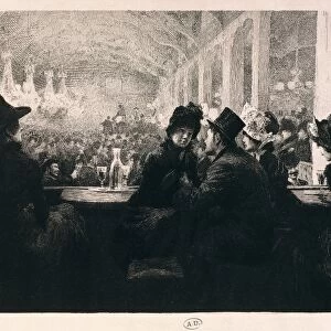 France, Paris, A cafe-chantant in Paris, 1866