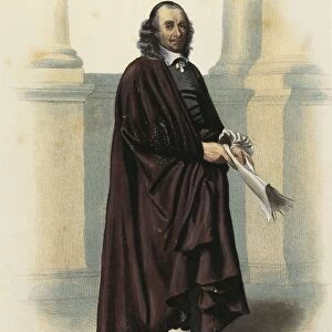 France, Paris, Portrait of Pierre Corneille, French poet and dramatist, print