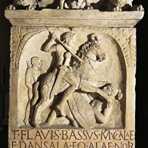 Funerary stele of Knight Flavio Basso stationed in Noricum