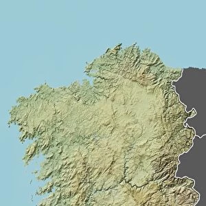 Galicia, Spain, Relief Map