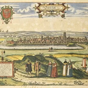 Gdansk from Civitates Orbis Terrarum by Georg Braun, 1541-1622 and Franz Hogenberg, 1540-1590, engraving