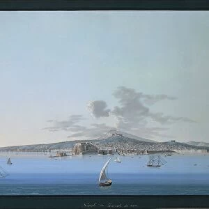 General view of Naples from sea, 19th Century, gouache
