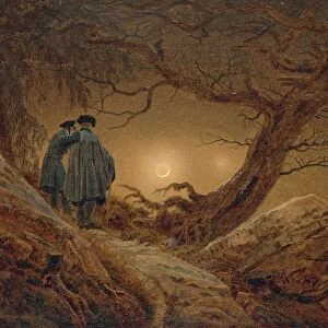Germant, Dresden, Two men contemplating moon, 1819-20