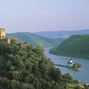 Germany - Middle Rhine Valley (UNESCO World Heritage List, 2002) - Kaub. Castles Pfalz and Gutenfels