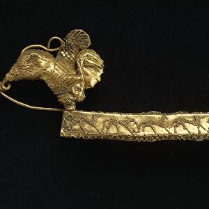 Gold fibula (metal brooch) in leech form from Tomb of Lictor at Vetulonia (Grosseto Province)