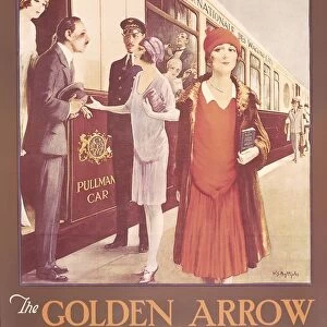 Golden Arrow all pullman train daily between London-Calais-Paris, poster
