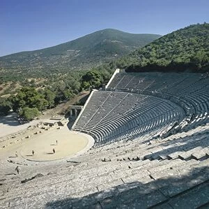 Greece, Peloponnese Paninsula, Argolis Prefecture, Epidaurus Sanctuary of Asklepios, theatre