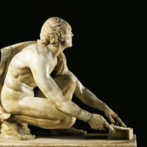Greek civilization, statue of knife grinder, Roman copy in marble