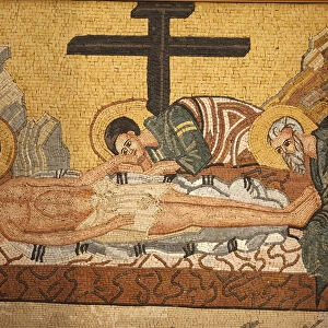 Greek orthodox icon depicting Chrits entombment in St Georges orthodox church