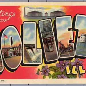 Greeting Card from Joliet, Illinois. ca. 1940, Joliet, Illinois, USA, Greeting Card from Joliet, Illinois