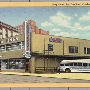 Greyhound Bus Terminal. ca. 1942, Pittsburgh, Pennsylvania, USA, 838 Greyhound Bus Terminal, Pittsburgh, Pa