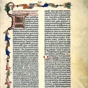 The Gutenberg Bible. First major book printed with a movable type printing press