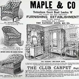Illustration showing Advertisement for Maple & Co furniture. Christmas 1892