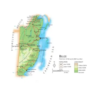 Belize Map Print Belize Map Print