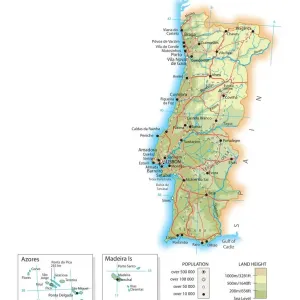 Portugal Map Print Portugal Map Print